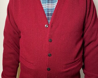 deep red cardigan