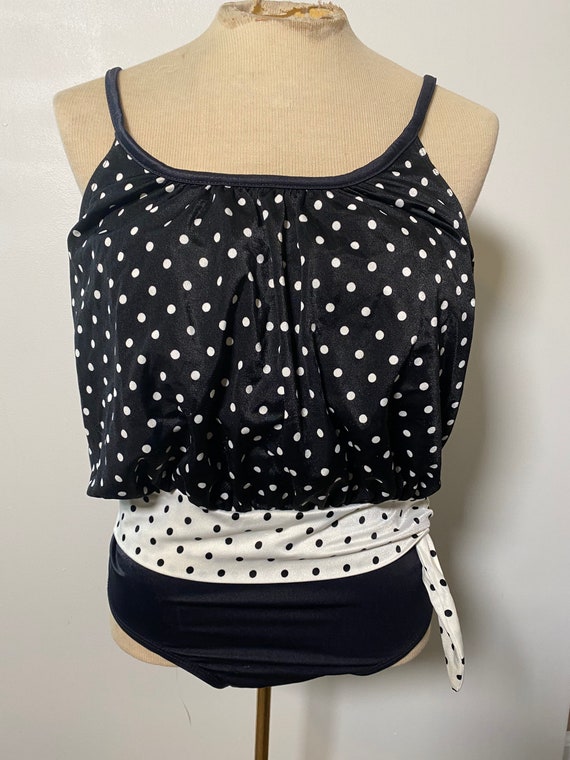 1970’s Polka Dot Side Tie One Piece - image 2