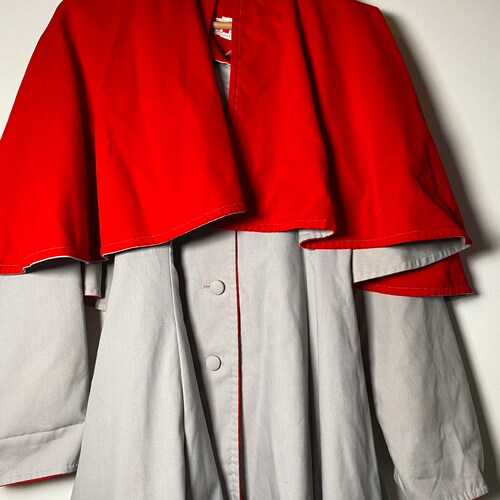 1950’s Daisy Q Red & shops Gray Coat with Cape