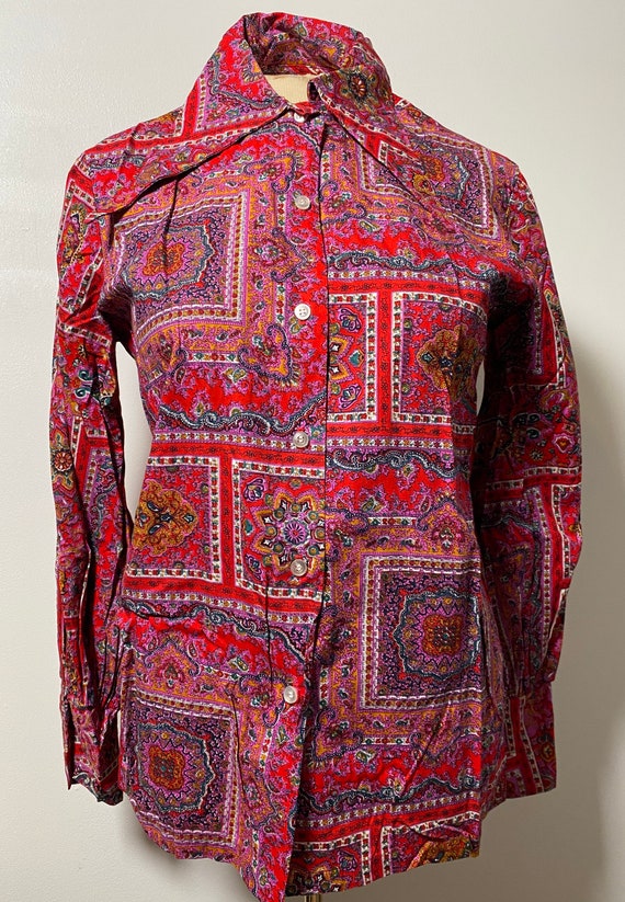 1970’s Paisley Pattern Pink Shirt