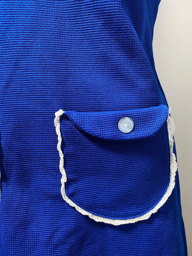 1960s Sapphire Blue Peter Pan Collar Dress image 6