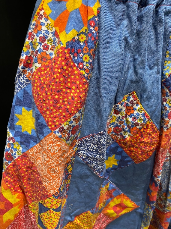 70’s Inconic Quilted Floral Maxi A-Line Skirt. by Mr. 
