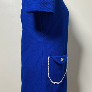 1960s Sapphire Blue Peter Pan Collar Dress image 7