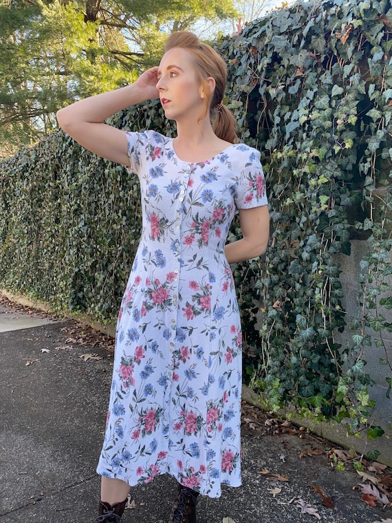 1990’s Linen Floral Dress