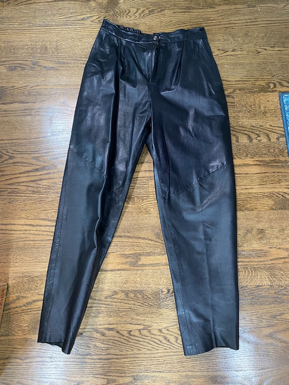 1970’s Biella Black Leather Pants