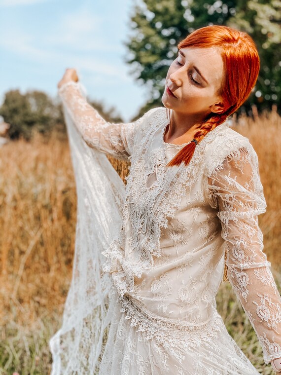 1980’s Lace Drop Waist Dress