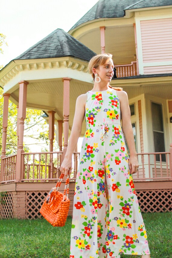 1970’s Rainbow Floral Jumpsuit