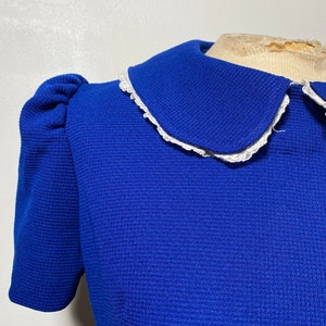 1960s Sapphire Blue Peter Pan Collar Dress image 5