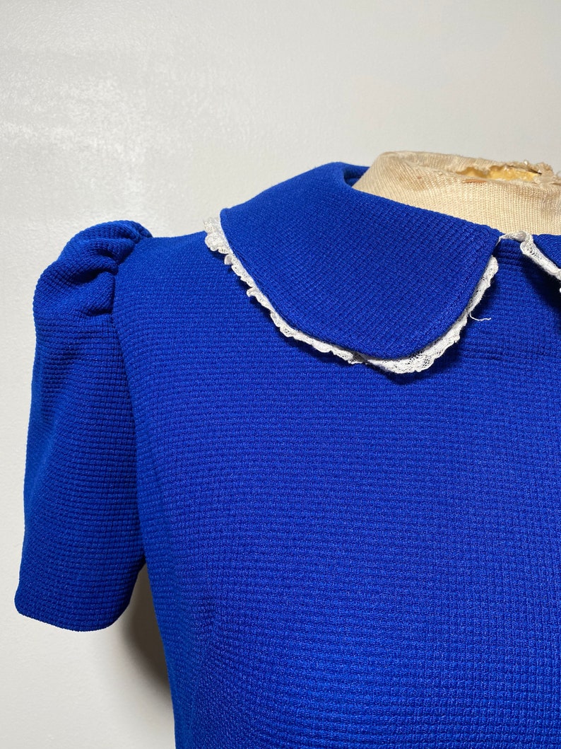 1960s Sapphire Blue Peter Pan Collar Dress image 5