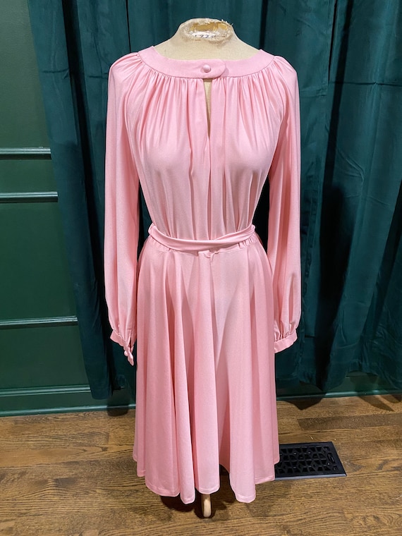 1970’s Pink Polyester Dress - image 1