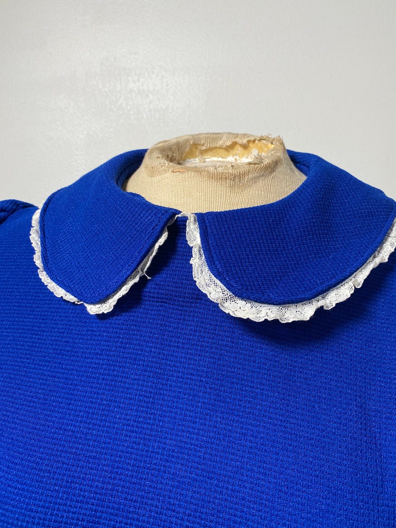 1960s Sapphire Blue Peter Pan Collar Dress image 8