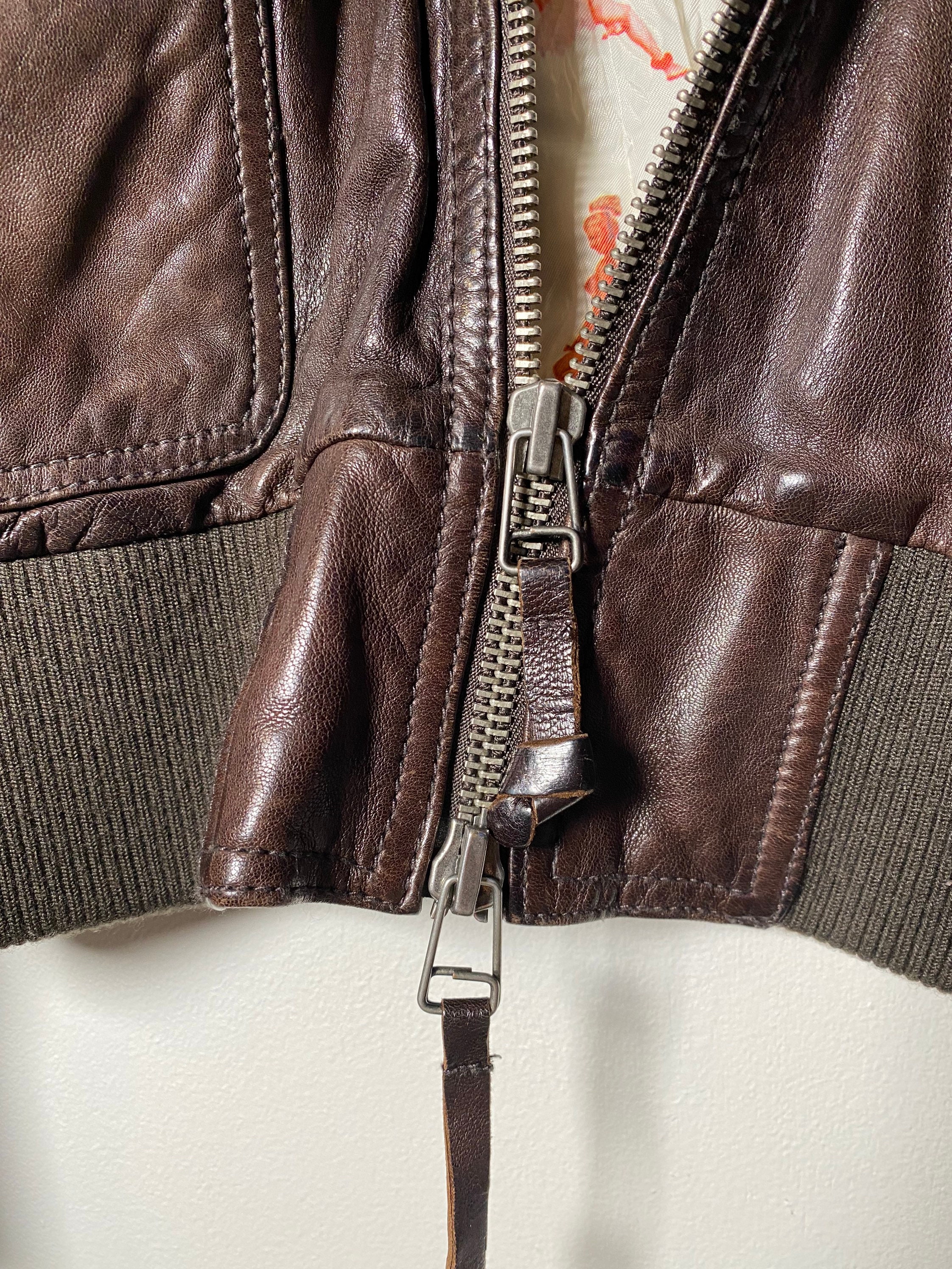 1990's Miss Top Gun Leather Bomber Jacket - Etsy 1990's Miss Top Gun Leather Bomber Jacket - Etsy