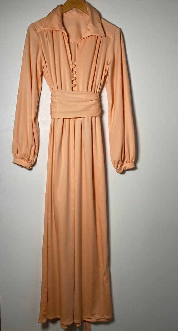 1970’s Peach Maxi Dress - image 1