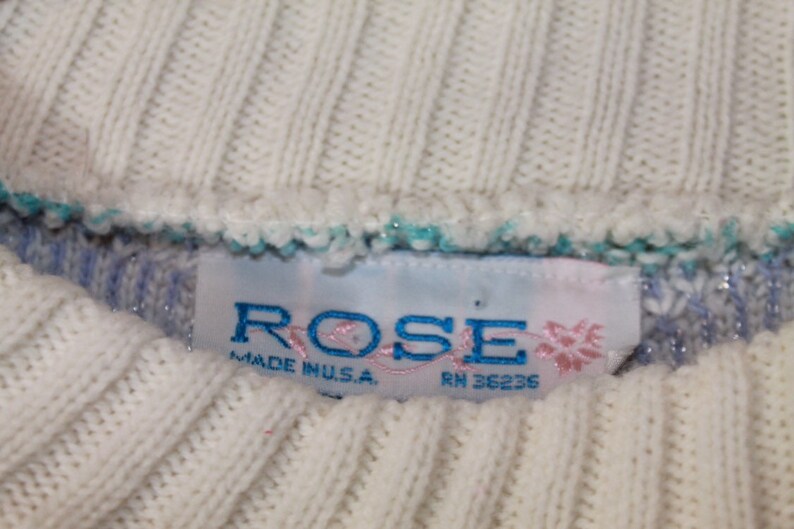 1980/'s Pastel SnowflakeFlower Sweater