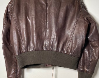 1990's Miss Top Gun Leather Bomber Jacket - Etsy