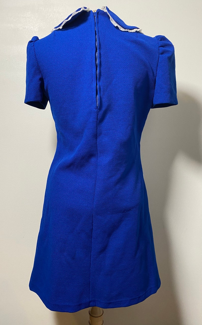1960s Sapphire Blue Peter Pan Collar Dress image 4