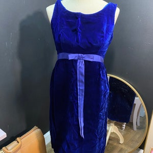1960’s Blue Velvet Bow Dress