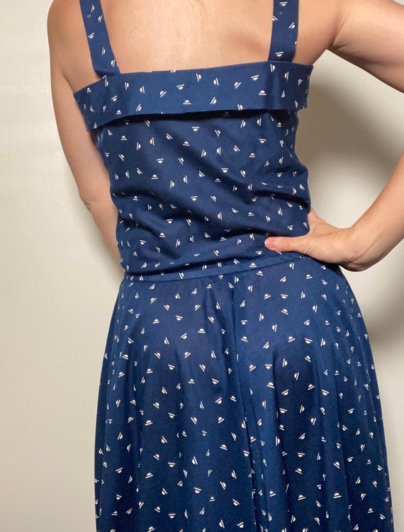 1980’s Navy Cotton Dress - image 5