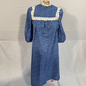 1970’s Blue Cotton Prairie Dress