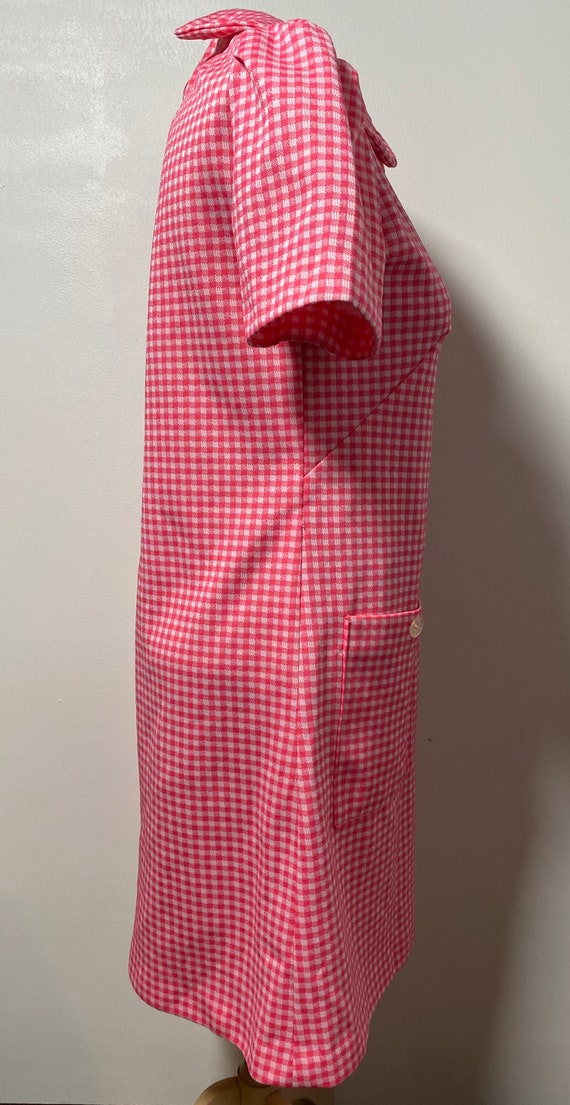 1960’s Pink & White Gingham Dress - image 7