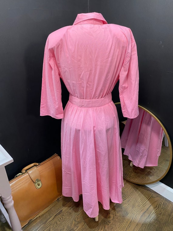 1980’s Pink Belted Dress - image 5