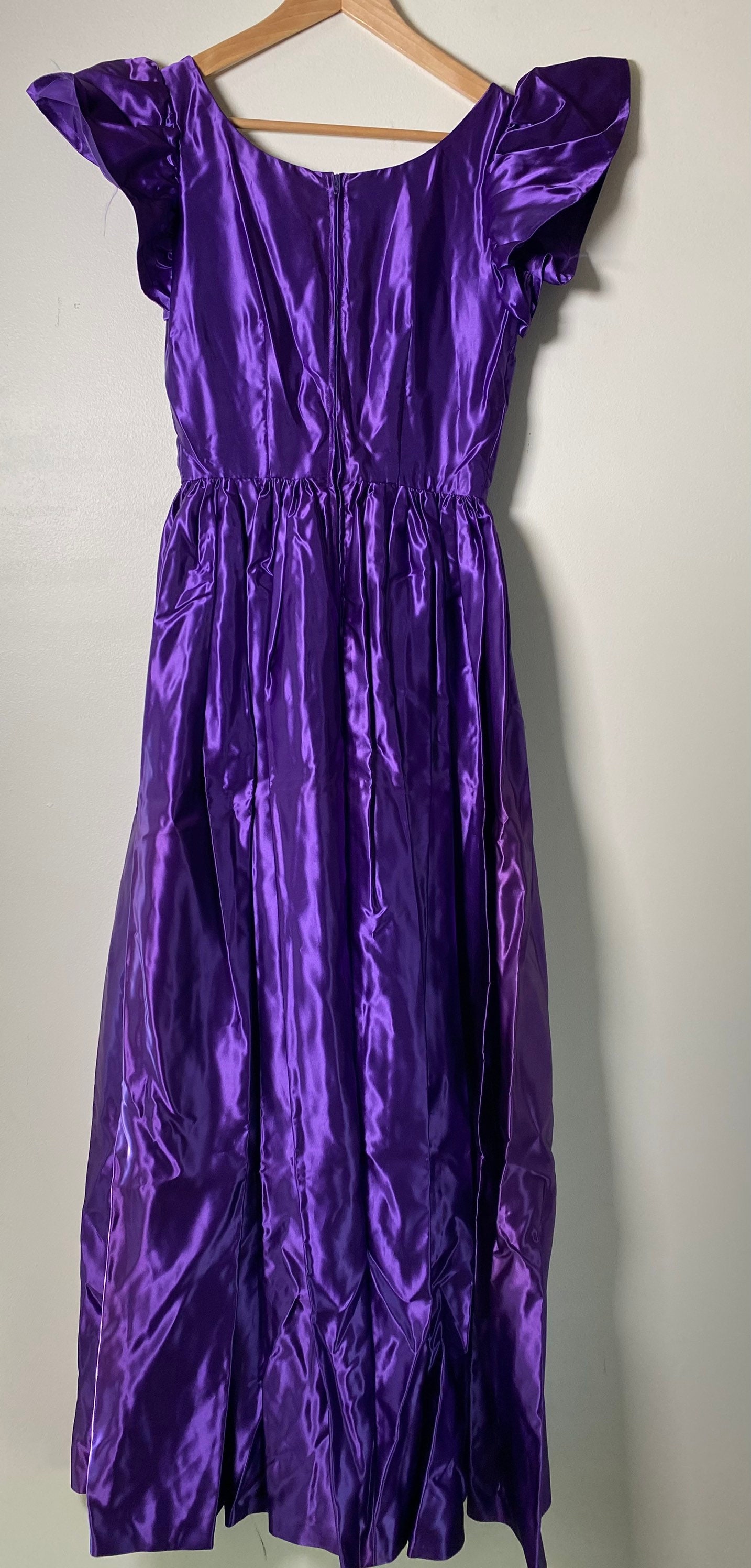 1970s Purple Formal Satin Dress - Etsy