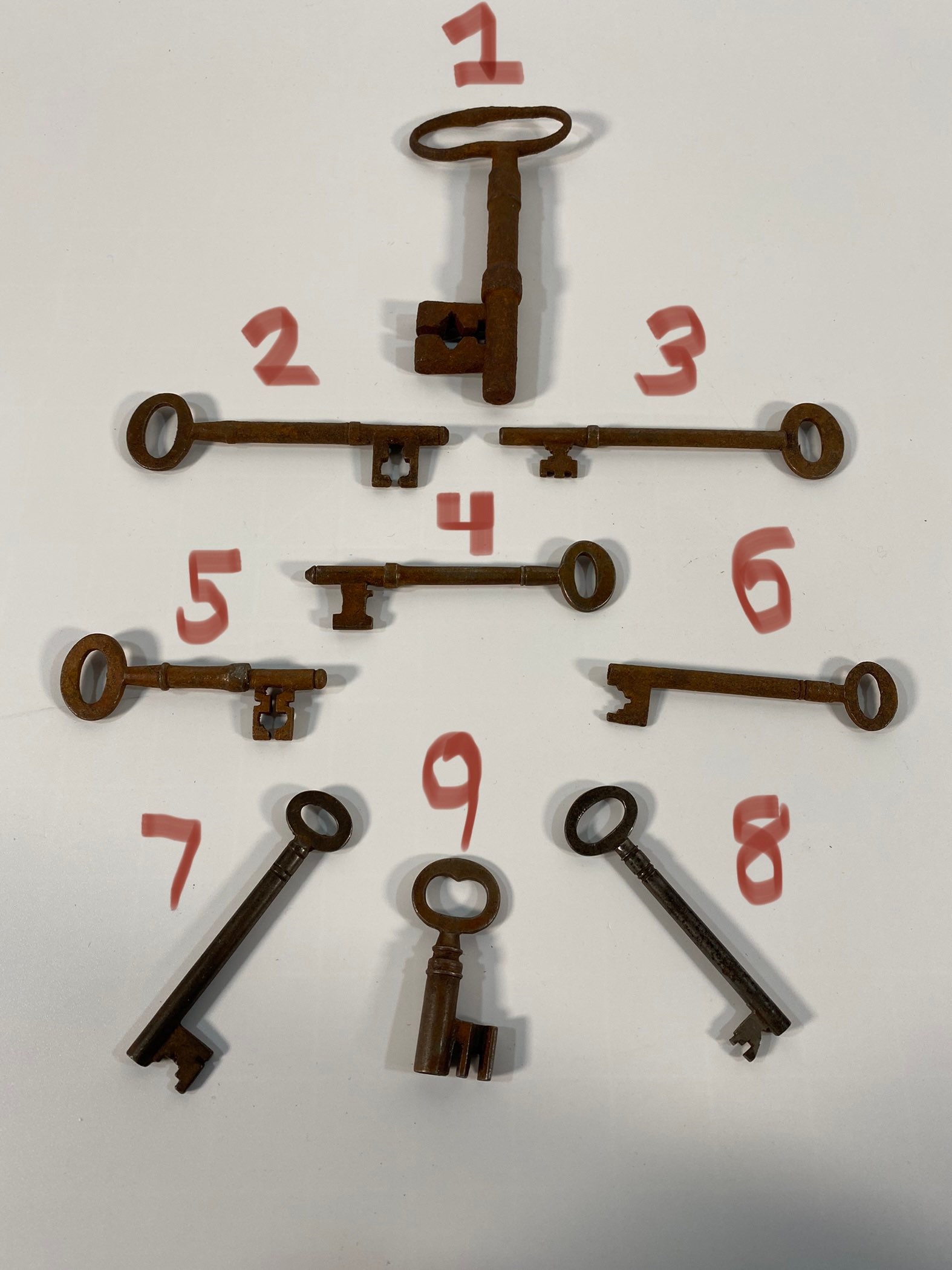 Real 1800s Skeleton Keys Purchase for 1 Key Authentic Bit Keys 