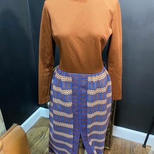 1960’s Brown & Blue Floral Maxi