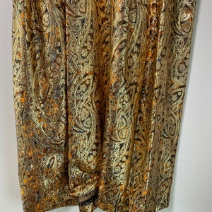 1970s Brown Velvet & Gold Lamé Maxi Dress image 3