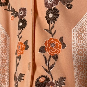 1970s Peach Floral & Lace Blouse image 3