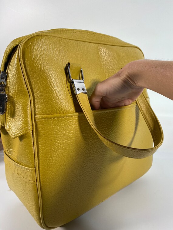 1960’s Starlite Mustard Yellow Travel Bag - image 4