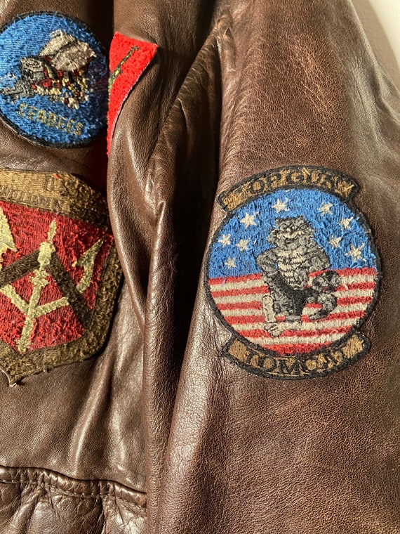 1990's Miss Top Gun Leather Bomber Jacket - Etsy