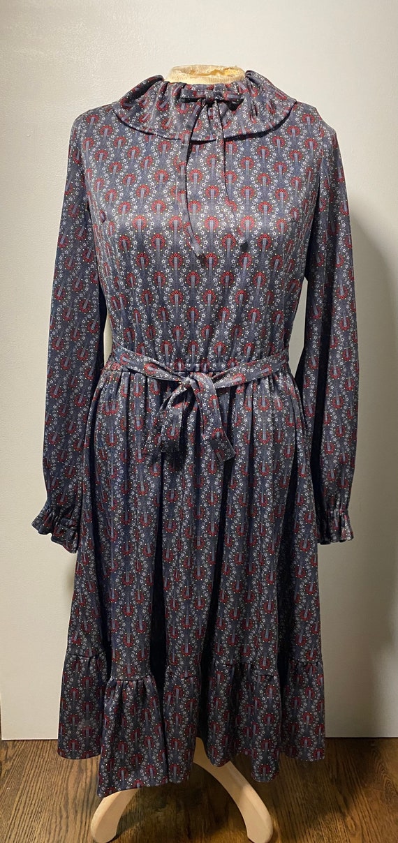 1970’s Smoky Gray Ruffle Dress