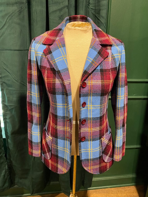 1970’s Red & Blue Plaid Blazer