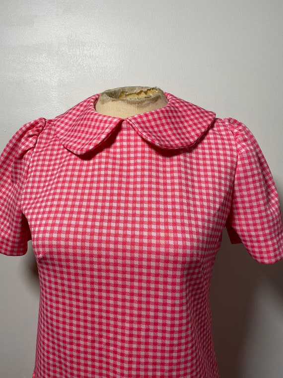 1960’s Pink & White Gingham Dress - image 3