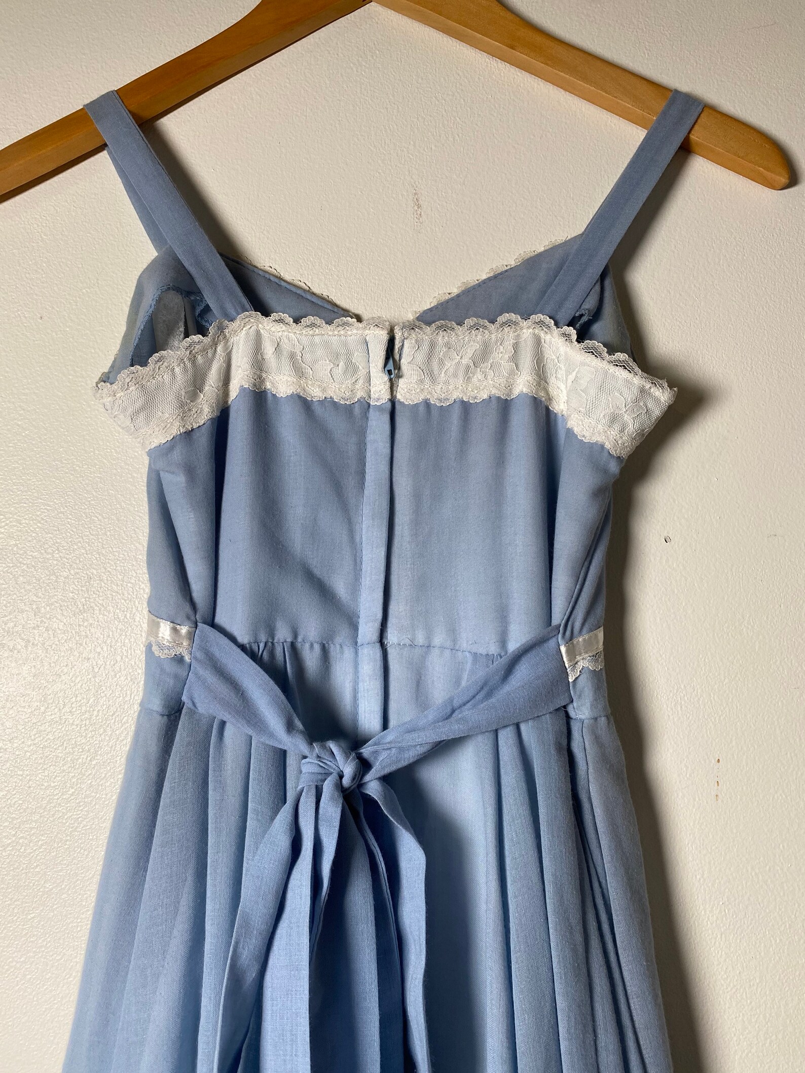 1970s Powder Blue & Lace Gunne Sax Maxi Dress | Etsy