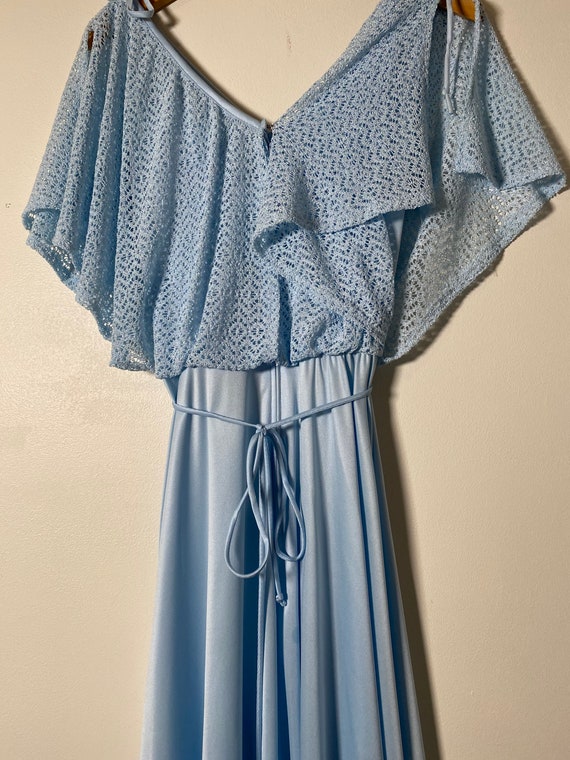 1970’s Pale Blue Knit Top Dress - image 3