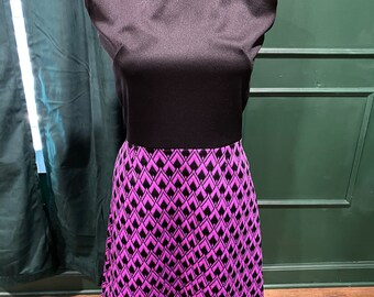 1960’s Black & Purple Mod Dress