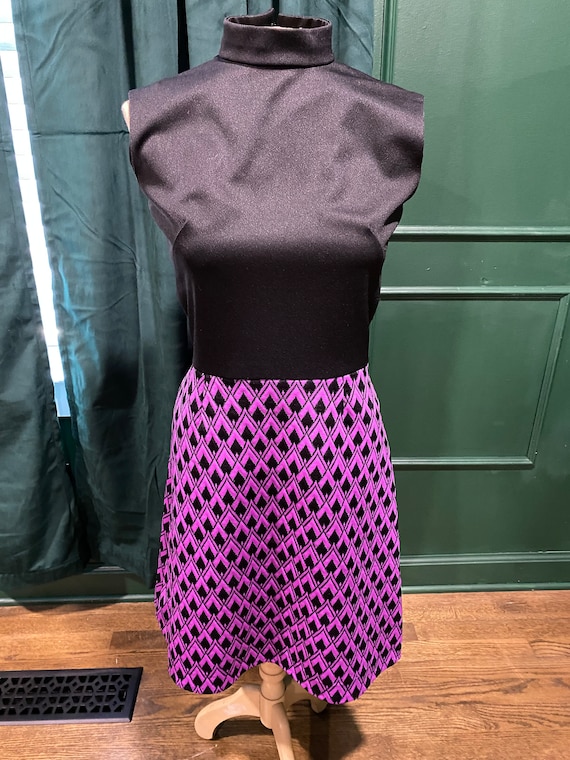 1960’s Black & Purple Mod Dress