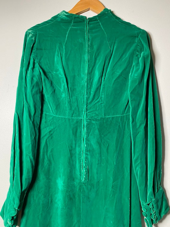 1970’s Green Velvet Maxi Dress - image 5