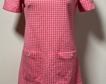 1960’s Pink & White Gingham Dress