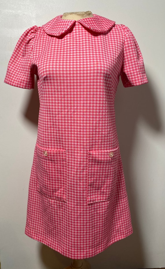 1960’s Pink & White Gingham Dress