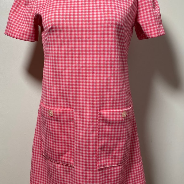 1960s Gingham Mini Dress