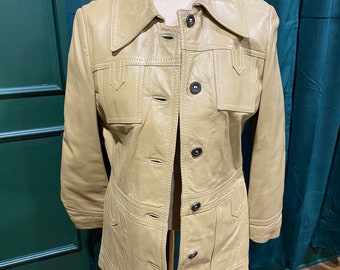 1970’s Light Brown Leather Coat