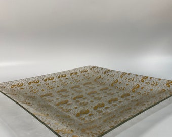 1960’s George Briard Gold & Glass Serving Platter