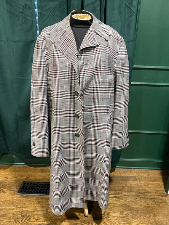 1970’s Gray Plaid Trench with Removeable Lining - image 1