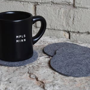 Premium Felt Circle Coasters. Set of 4 Coasters. 9mm Premium Felt. Fantastic Office or Holiday Gift! Incredible Quality Felt!