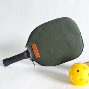 Personalized Canvas Pickleball Paddle Cover: Monogrammed USA-Made Case