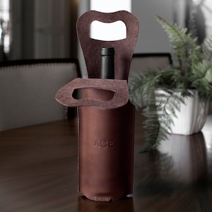 Wine Carrier. Personalized Wine Tote. Wine Holder. Monogrammed Wine Sleeve. Engraved Wine Tote. Made in USA. Personalized Wedding Gift.