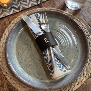 Northwind Personalized Leather Napkin Rings Set of 2, Handmade in USA Full Grain Leather, Rustic Table Decor, Wedding & Holiday Dining Gift